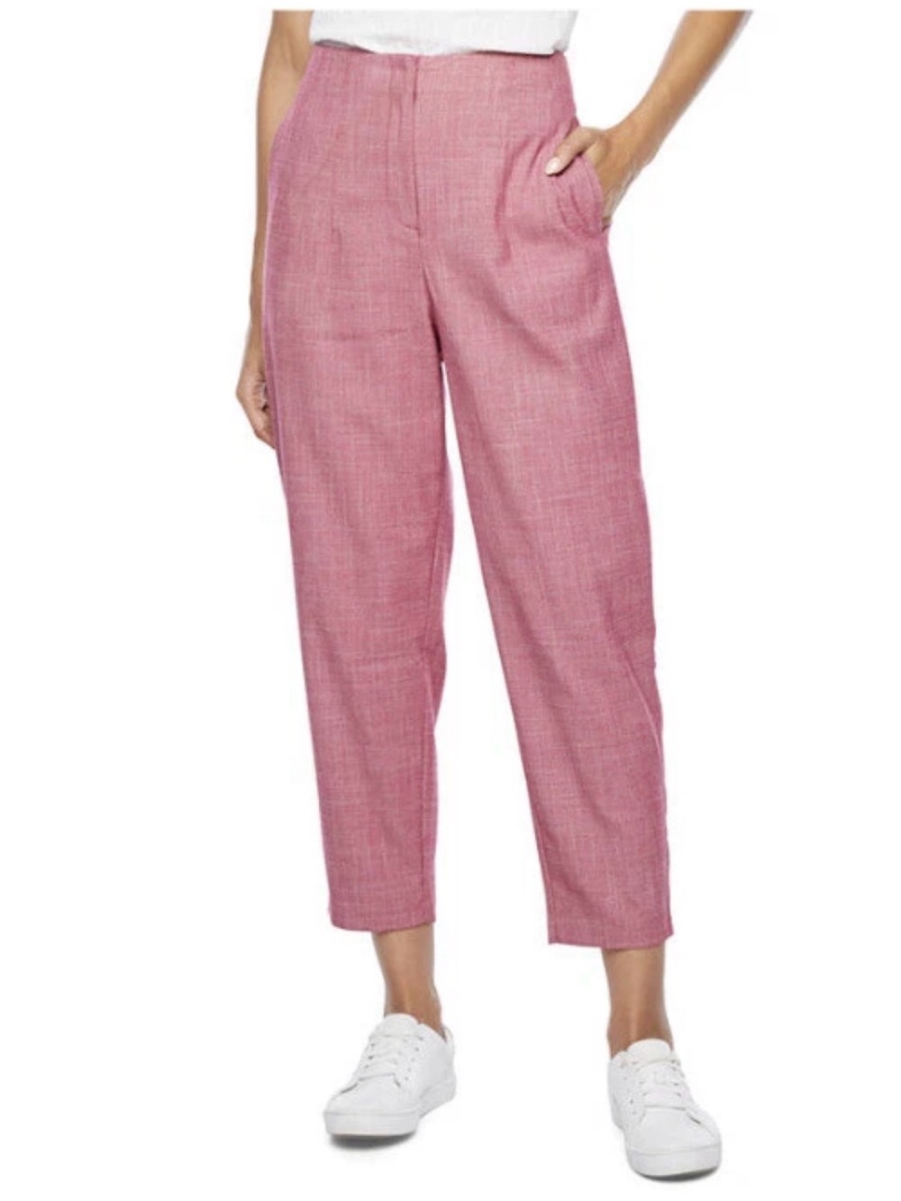 NWT Worthington Red High Waist Cropped Tailored Pants.